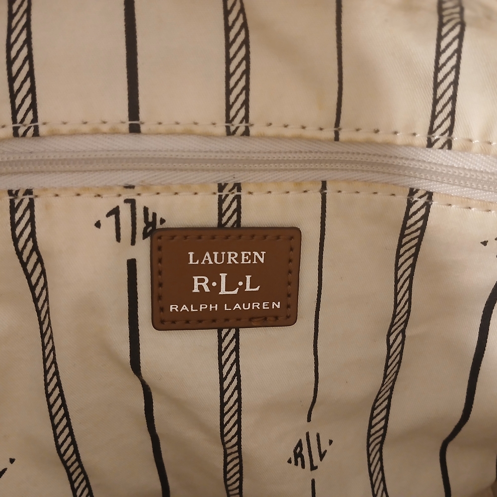 Lauren Ralph Lauren Red and Blue Floral Satchel - Picture 13 of 16